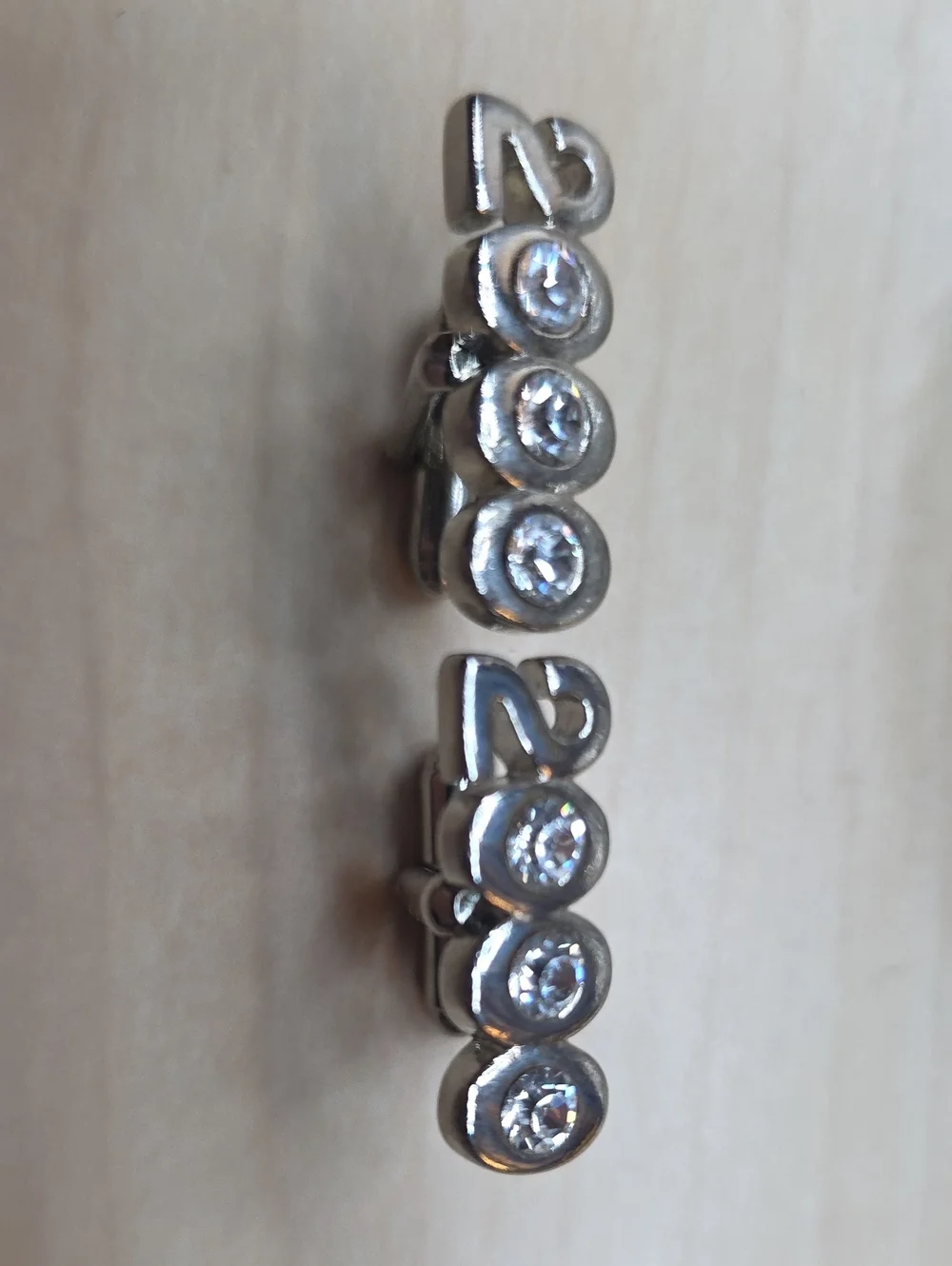 Vintage Y2K Millennium 2000 Silver Tone Rhinestone Cufflinks
